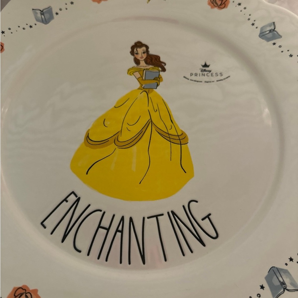 Disney Princess Enchanting Dinner Plate - Yellow and White - Picture 2 of 5